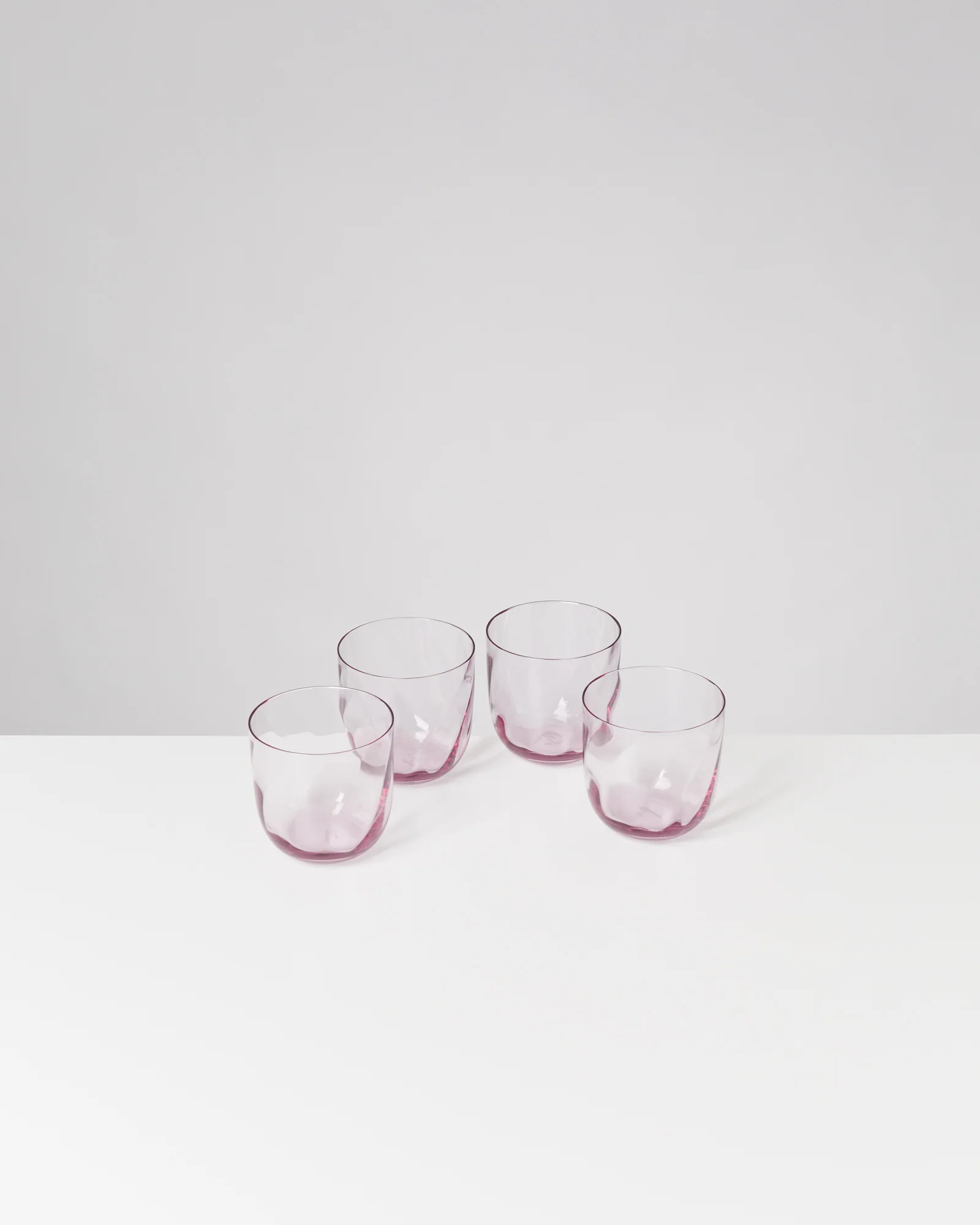 Calma Glas klein swirl lila 4er-Set