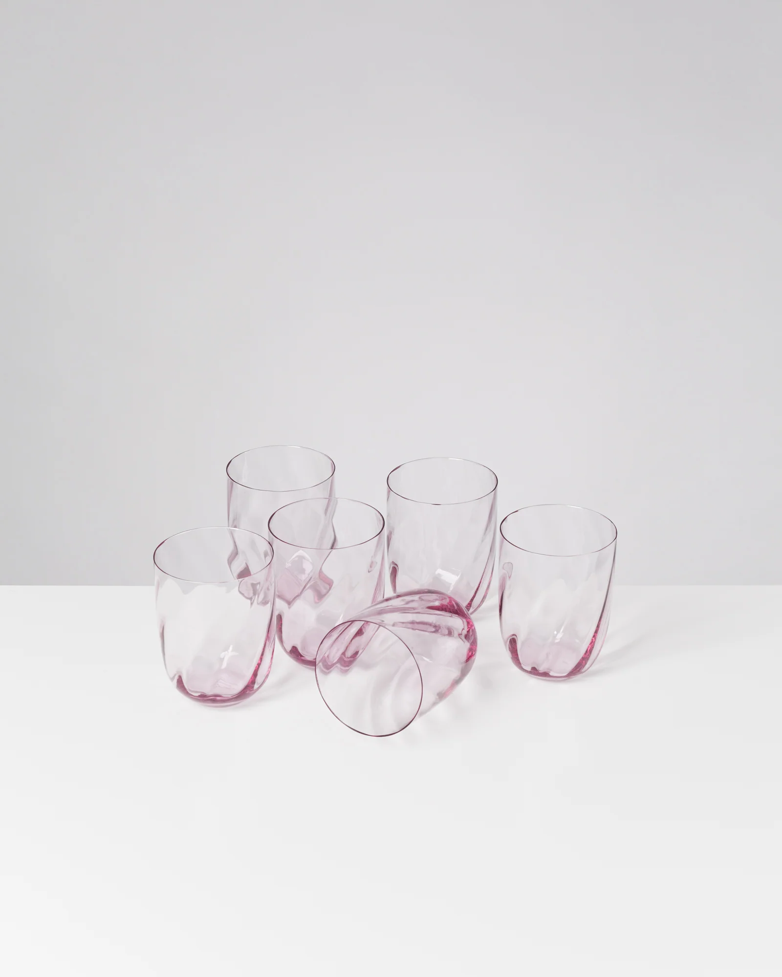 Calma Glas groß swirl lila 6er-Set