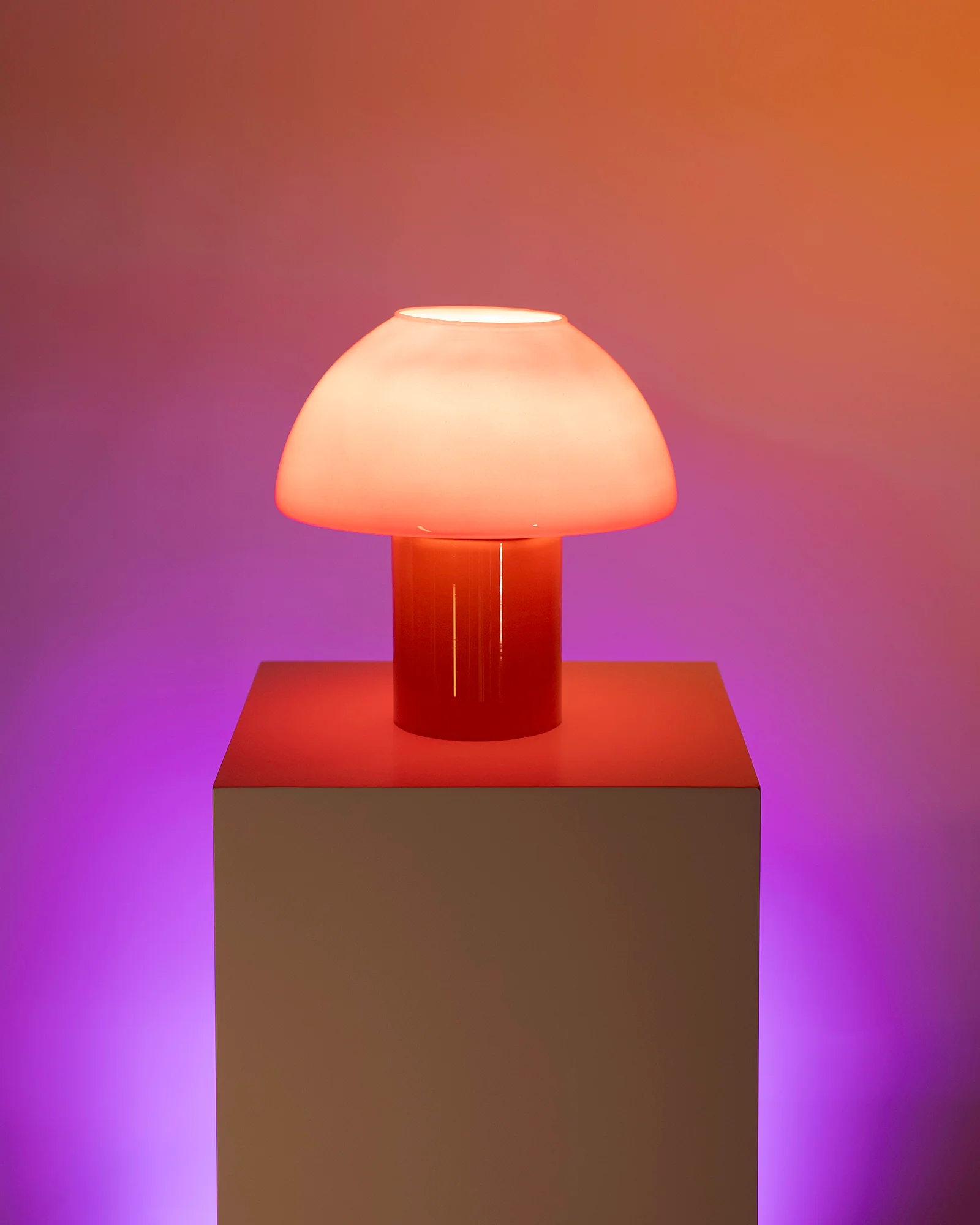 Cogumelo Glaslampe rosa gelb - Image 4