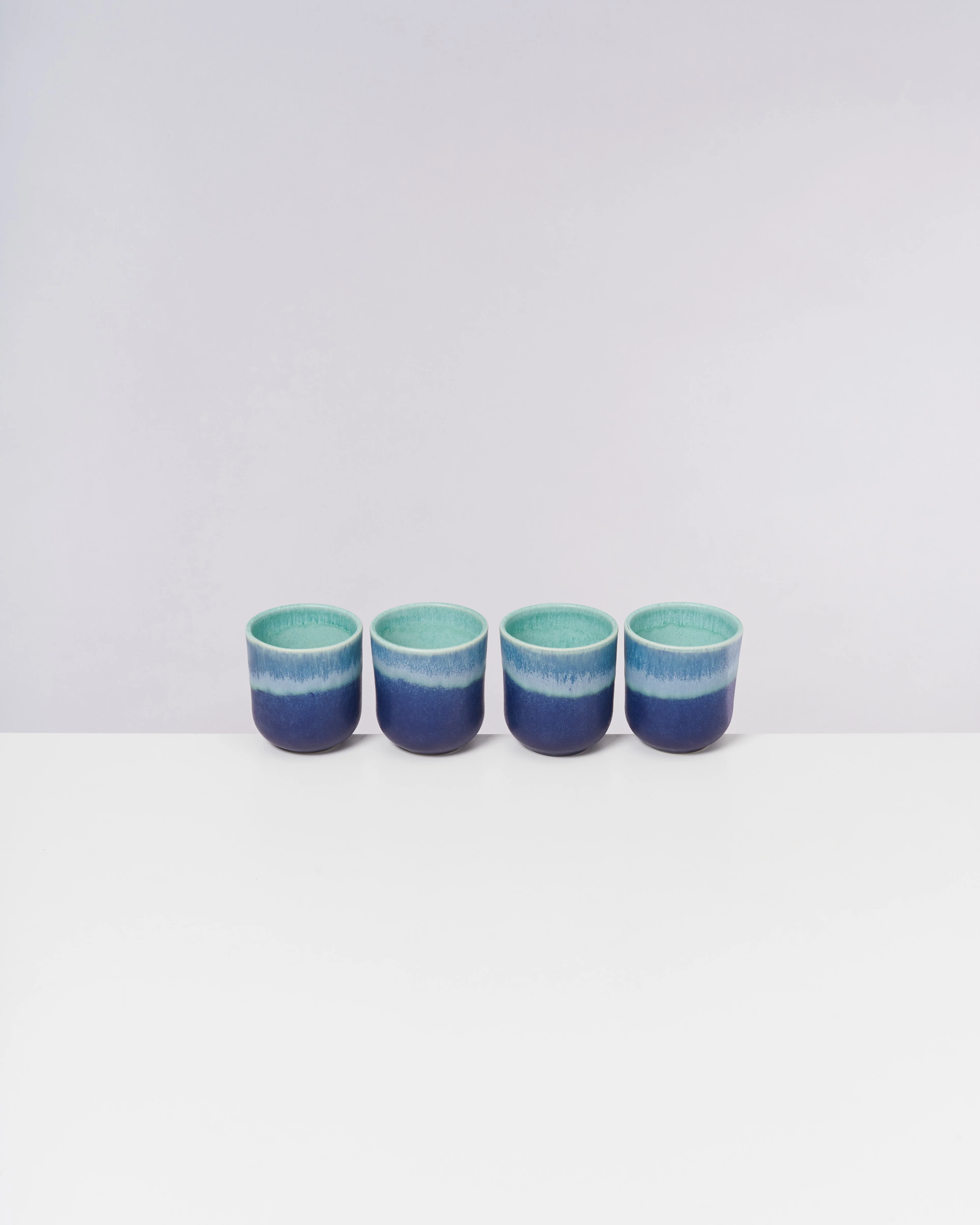 Copa Alto Becher klein türkis dunkelblau 4er-Set