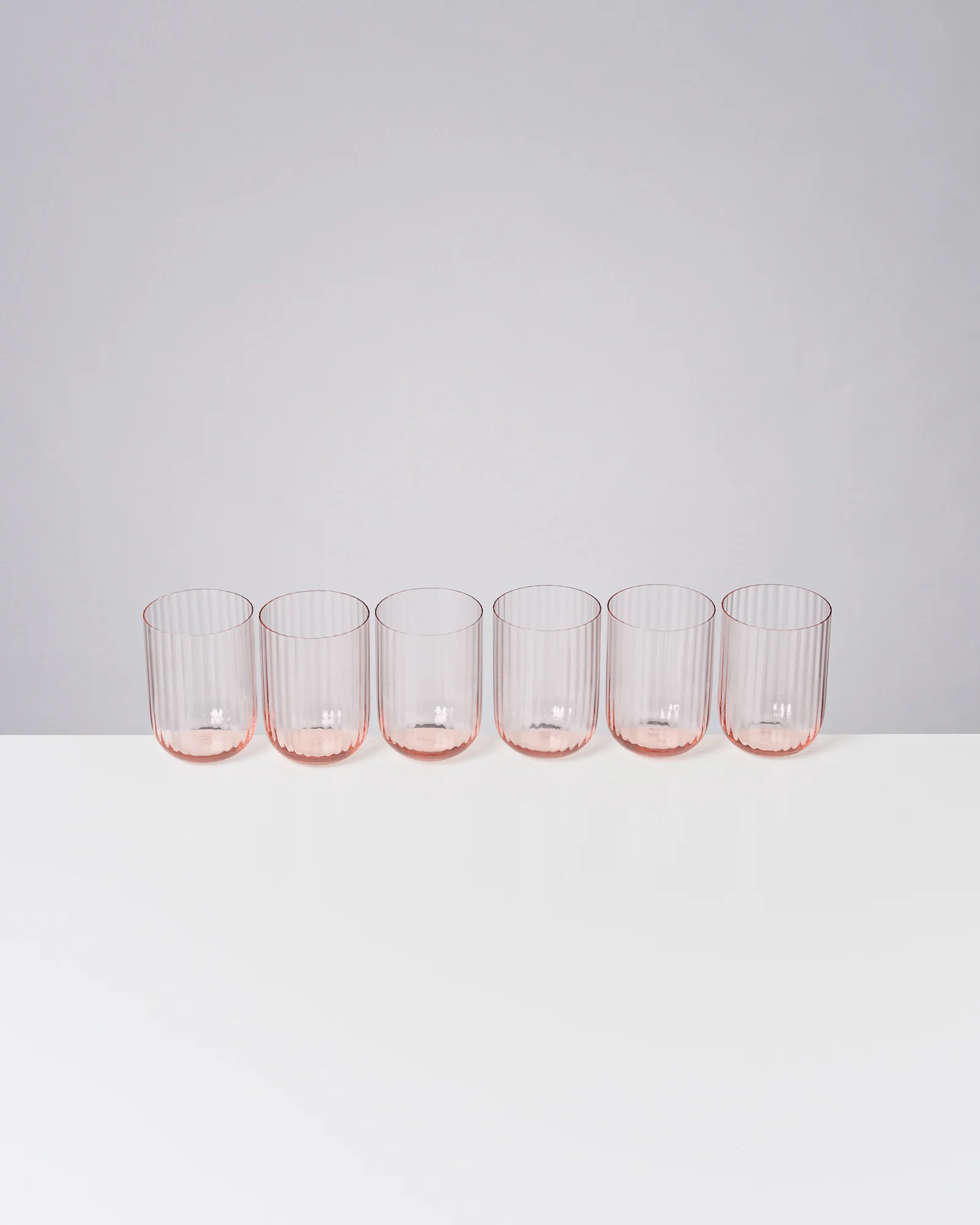 Joia Glas klein riffled rosé 6er-Set