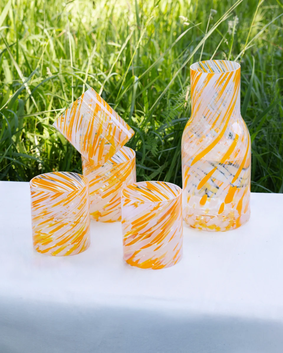 Joia Glas groß drops orange 5er-Set - Image 2