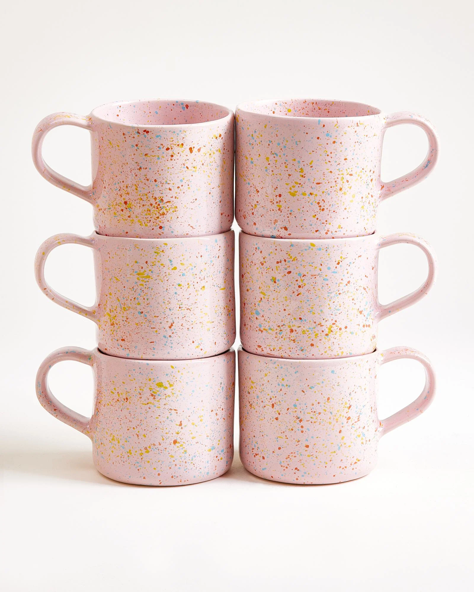 Nódoa Tasse groß gesprenkelt rosa 6er-Set