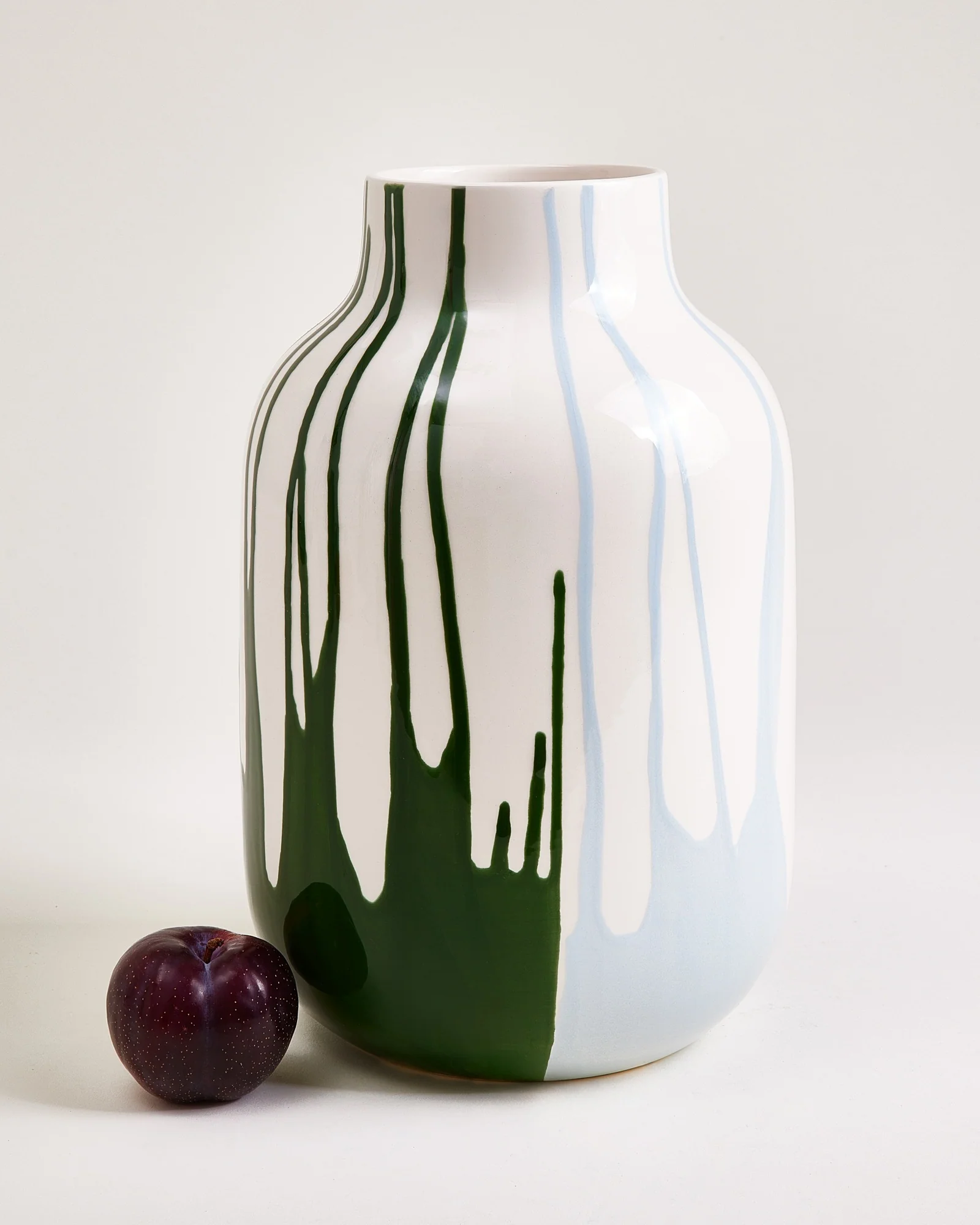 Nuno Vase L drip dunkelgrün hellblau - Image 4