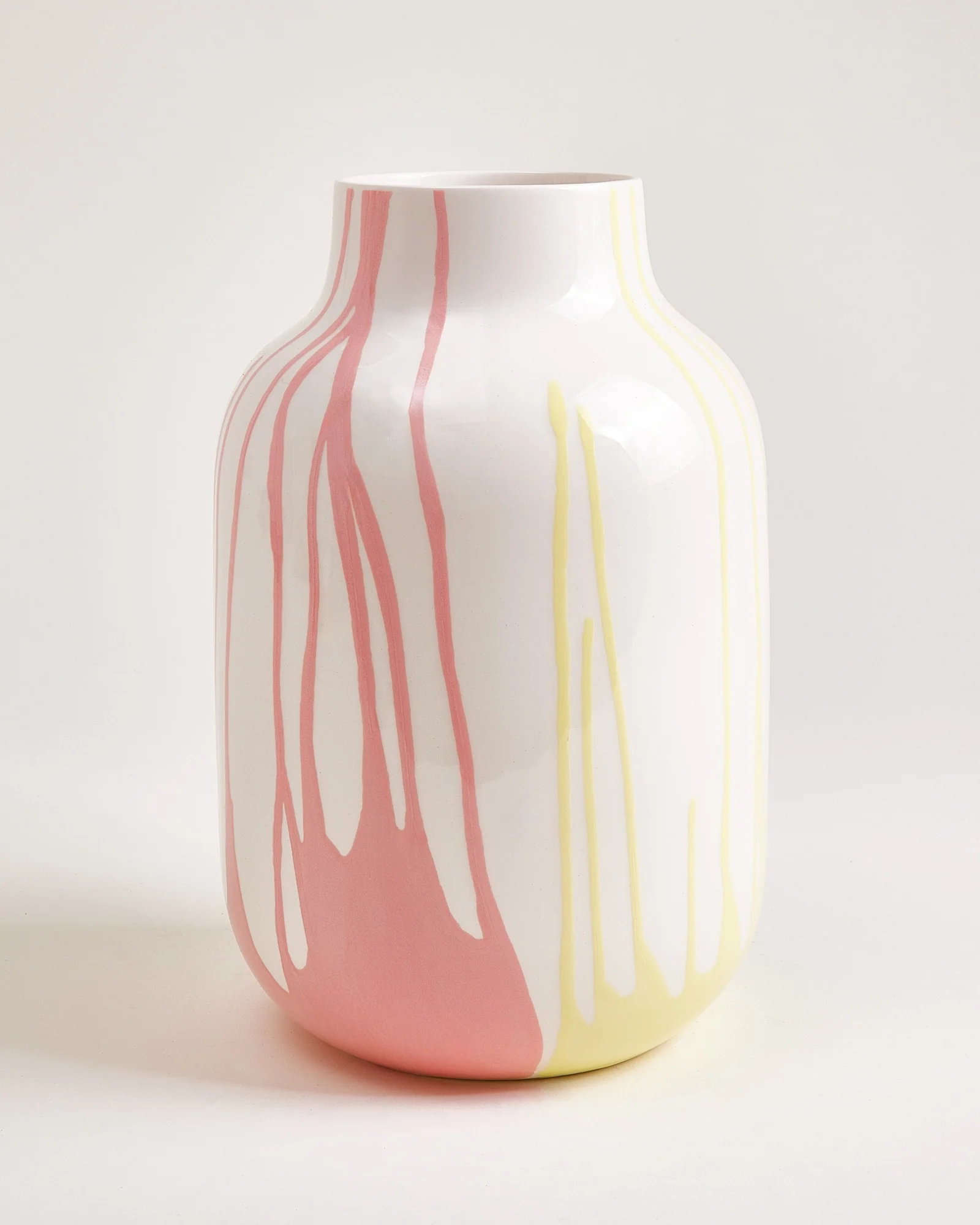 Nuno Vase L drip gelb rosa
