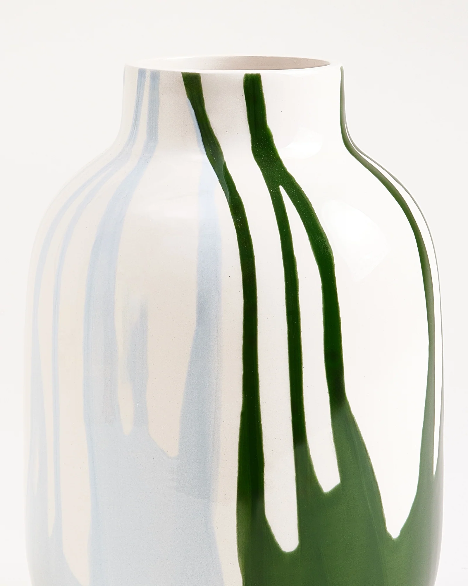 Nuno Vase M drip dunkelgrün hellblau - Image 3