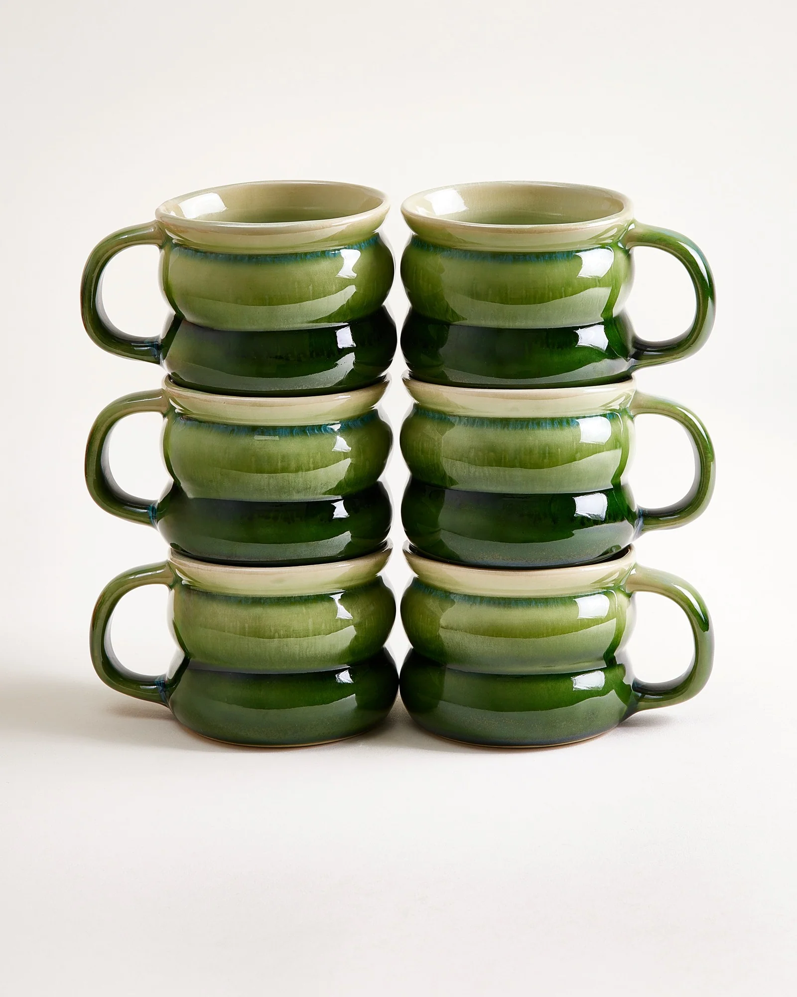 Ombra Tasse klein bubble grün dunkelgrün 6er-Set